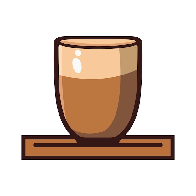 Iconontwerp van een kop koffie of thee met een vectorkleurige platte icoon