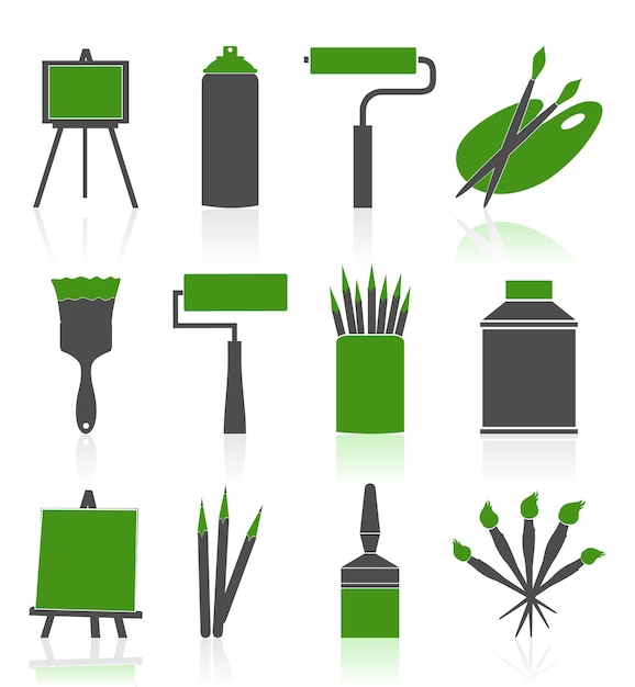 Vector icons of the artist4