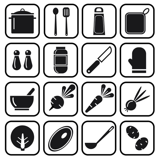 Vector icons borsch