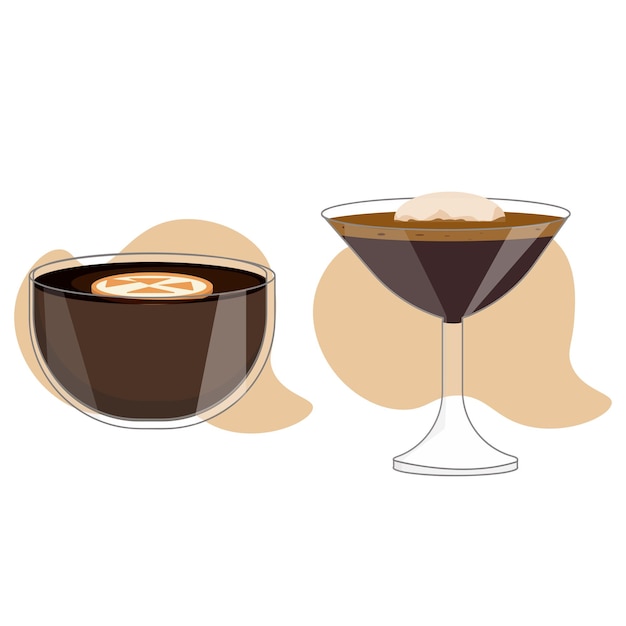 Icons for coffeeshop Tea with lemon and glasse