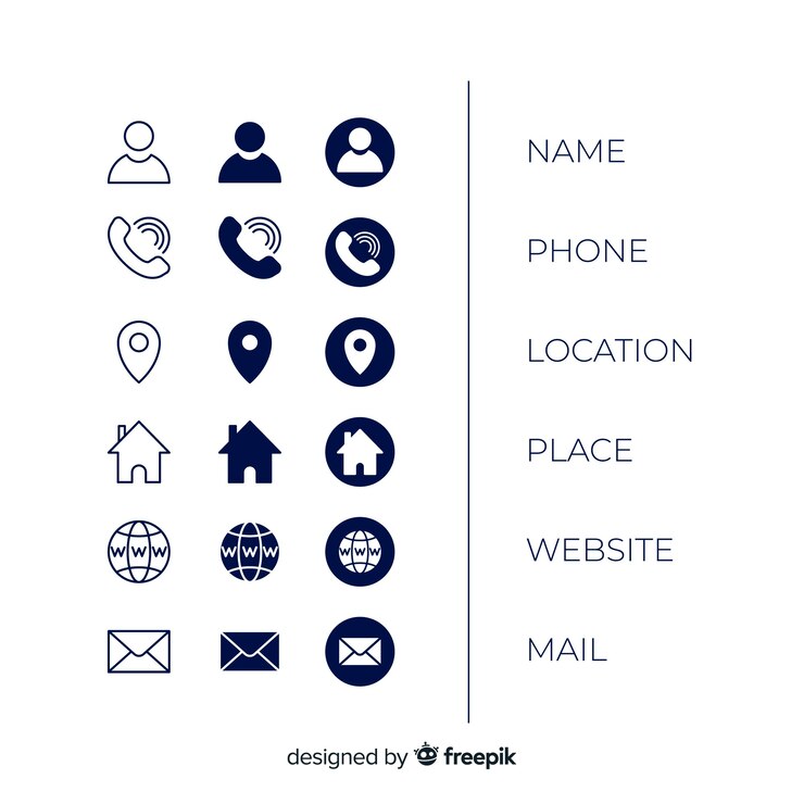Vector icons collection for business cards