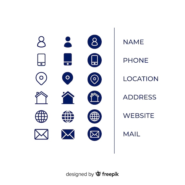 ベクトル 名刺のアイコンコレクション