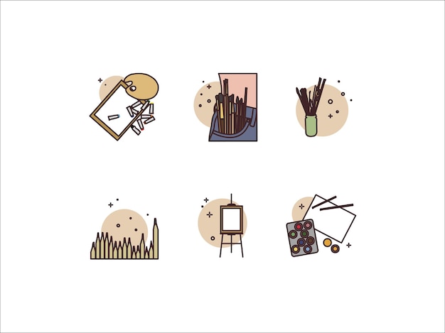 Icons for creativity are made in vectors