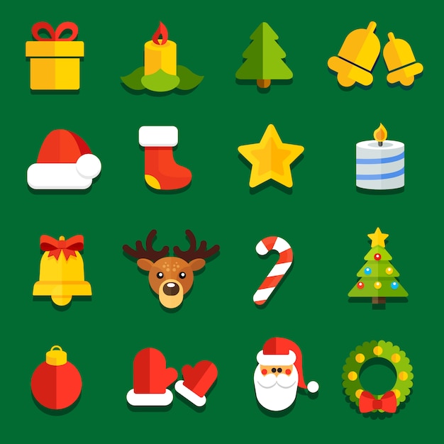 icons for flat Christmas decoration festive sites