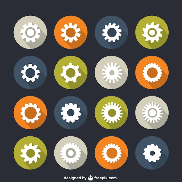 Vector icons of gears