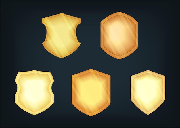Icone elementi di design in oro