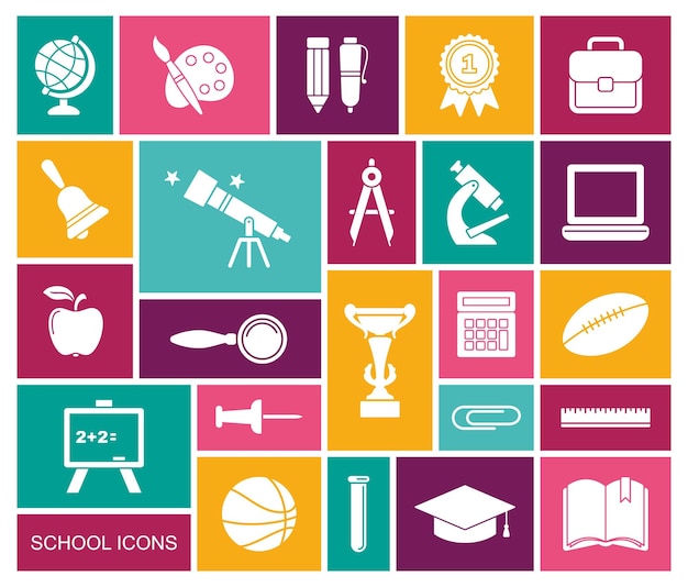 Иконки на тему школы и образования