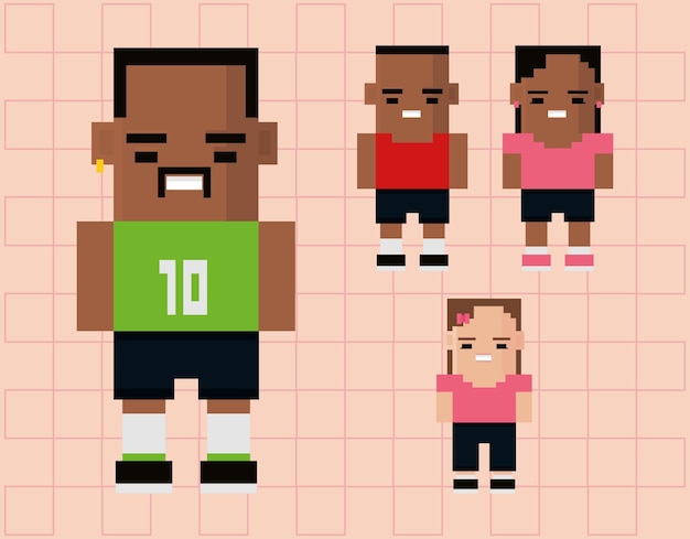 Icons people pixel 8 bits