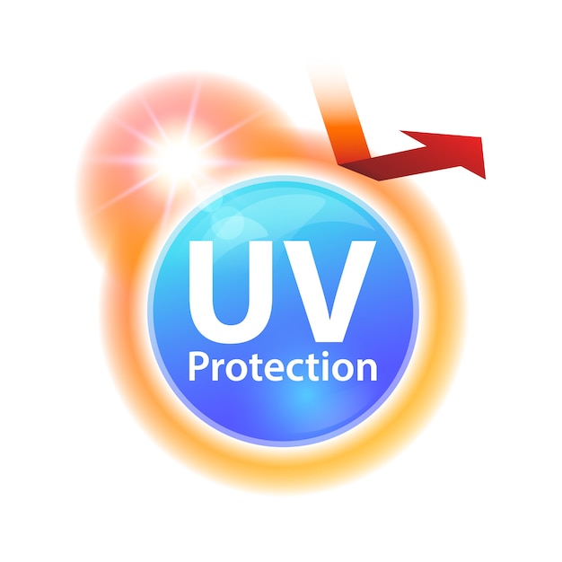 Premium Vector | Icons protect against UV rays from sunlight.