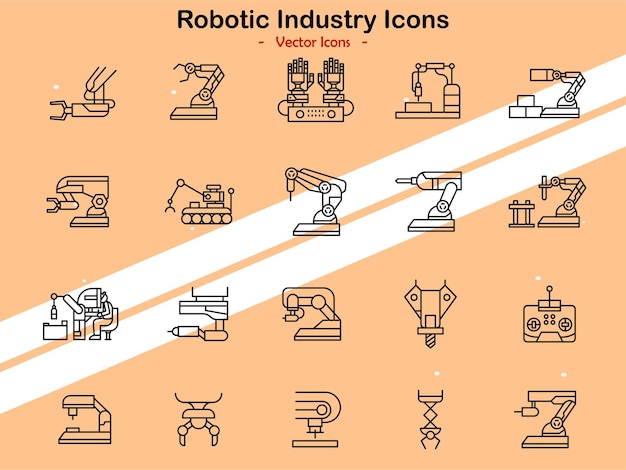 ロボット工学と産業自動化のテーマを表すアイコン