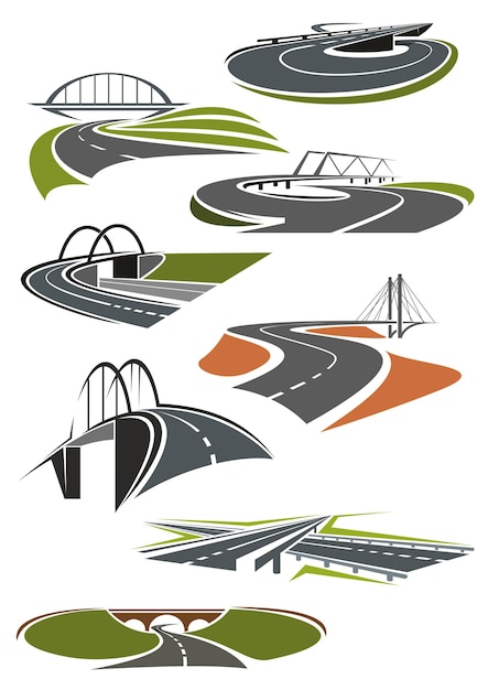 橋のある道路のアイコン