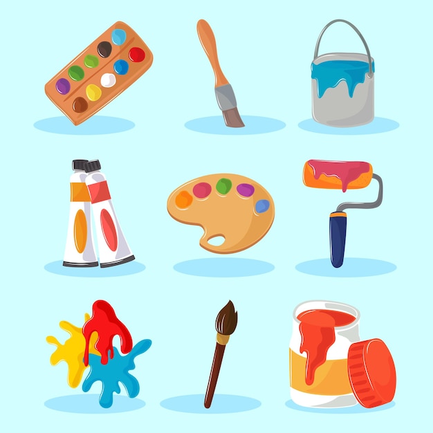 Icons set art tools