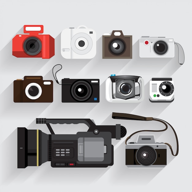 아이콘은 카메라 및 비디오 레코더 스타일을 설정합니다.