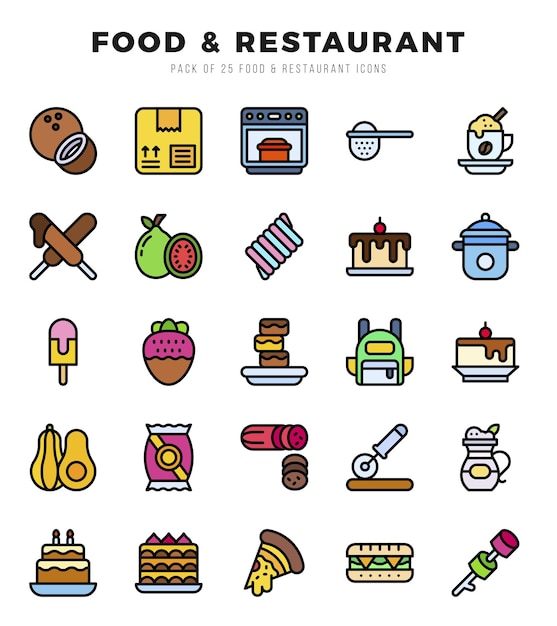 icons set Food and Restaurant for web app vector illustration