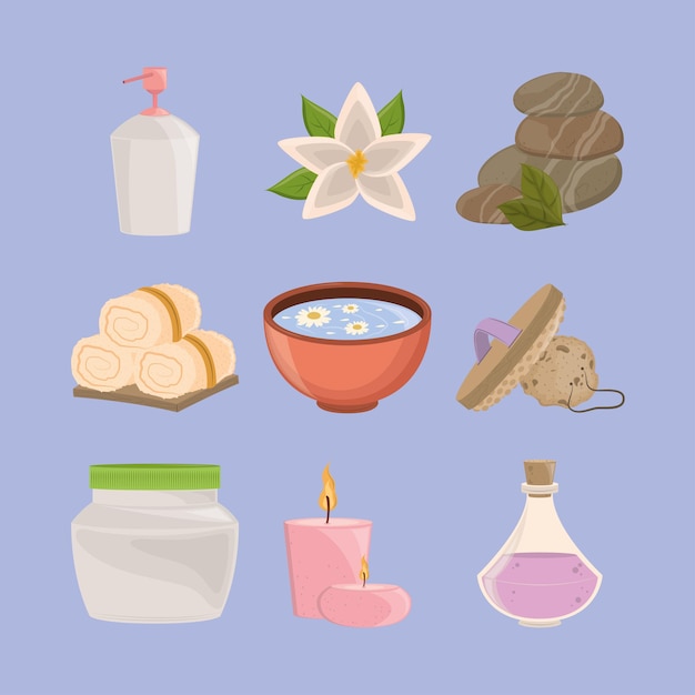 Vector icons set of spa