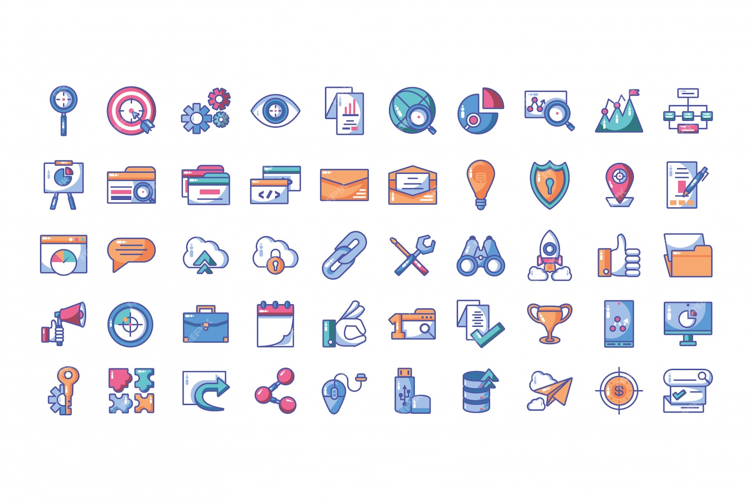 Premium Vector | Icons set of web development and website programming ...