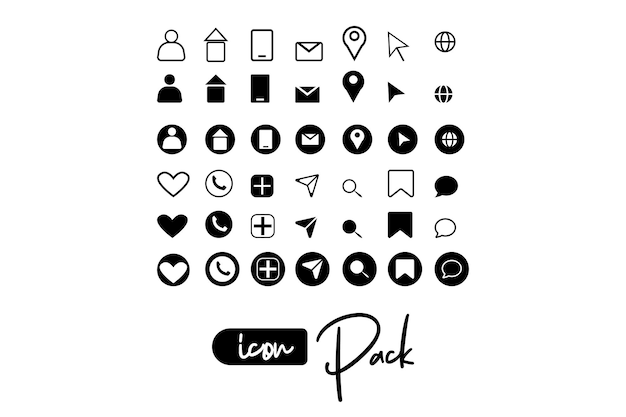 Icons and social media logos collection for business cards and webs , icon pack, icons pack for free