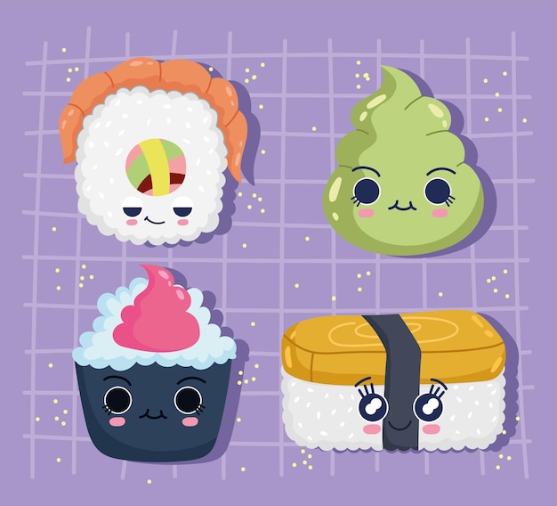 Icons sushi kawaii