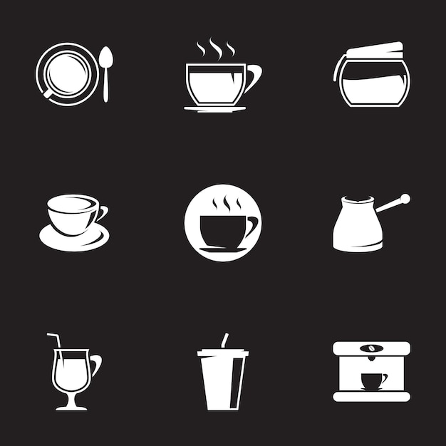 icons for theme black coffee black background