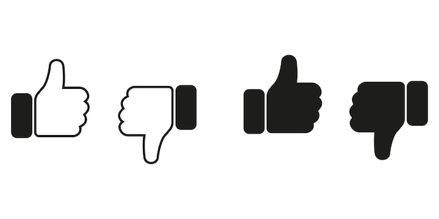 Icons thumb up and thumb down. Like or dislike. Social media. Vector illustration eps10