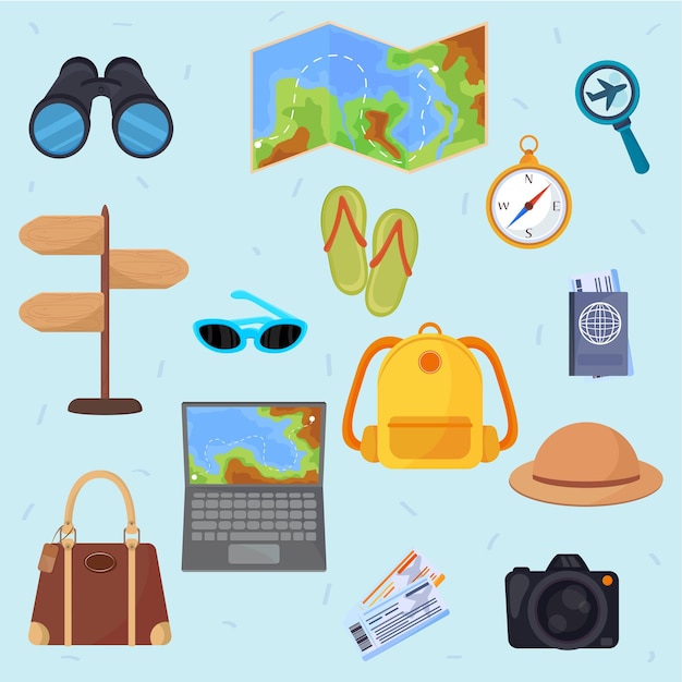 Icons of travel adventure