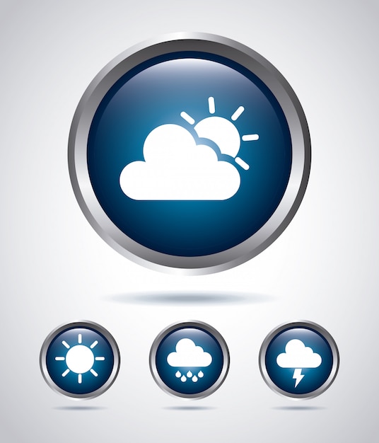 Vector icons types of weather