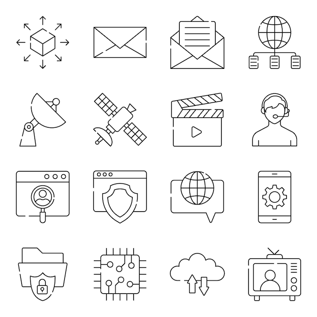 Icons for a web page called the data center