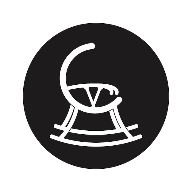 Iconvector illustratie sjabloon ontwerp van schommelstoel