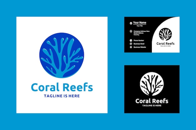 Iconvector voor het ontwerp van het logo van het koraalrif