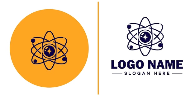 icoon atoom Deeltje Molecuul Elementarisch deeltje vlak logo teken symbool bewerkbare vector