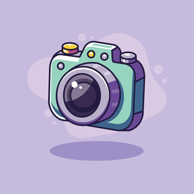 icoon camera Vector illustratie in cartoon stijl op violette achtergrond