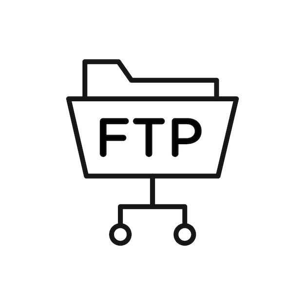 icoon Eenvoudige dunne lijn platte FTP-symbool