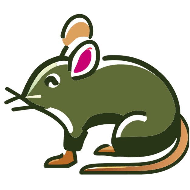 Vector icoon rat doodle offset vul