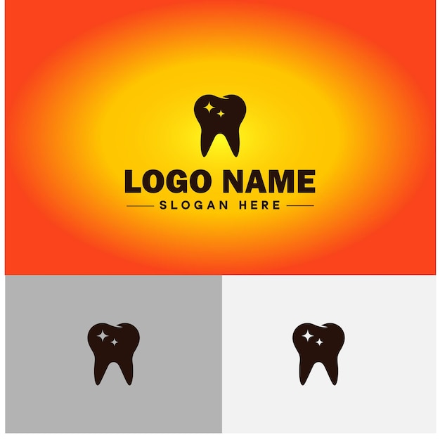 icoon tandheelkundige kliniek gezondheidszorg tand tand tand tandarts medisch teken symbool vector logo