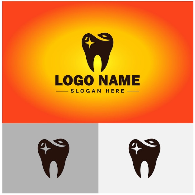 icoon tandheelkundige kliniek gezondheidszorg tand tand tand tandarts medisch teken symbool vector logo