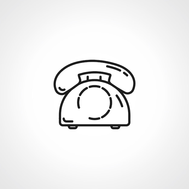 icoon van de outline van een vaste telefoon icoon van een oude telefoonlijn
