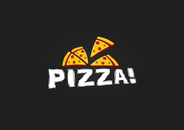 Icoon van pizza slice. moderne pizzeria logo sjabloon. italiaans eten restaurant embleem. fast food café logo ontwerp vectorillustratie. vectoren