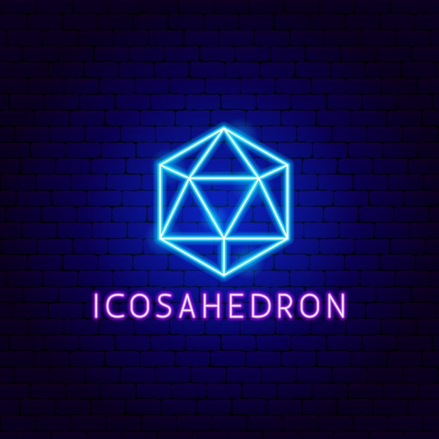 Icosahedron Neon Label