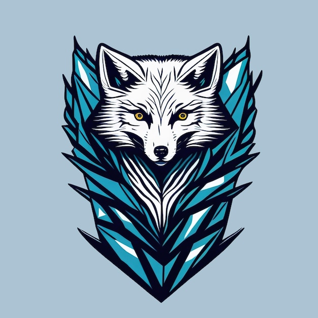 Icy Beauty Arctic Fox Vector Illustration for Products