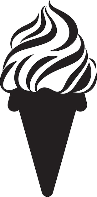 Icy cones black logo treat emblem chill bliss cone ice cream vector