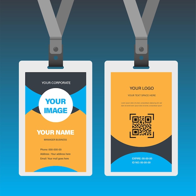 Id badge template vector design