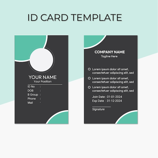 id and business card template