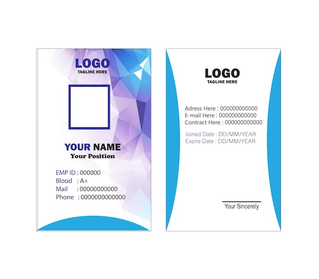 Vettore id card design free vector download