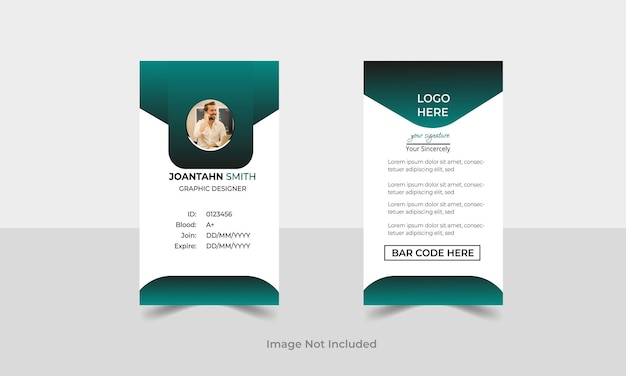 Vector id card design simple vector office id card design template