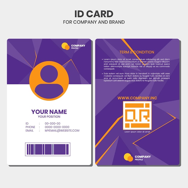 Vector id card design template with abstract background