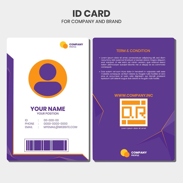 id card design template with abstract background