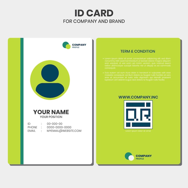 Id card design template with abstract background