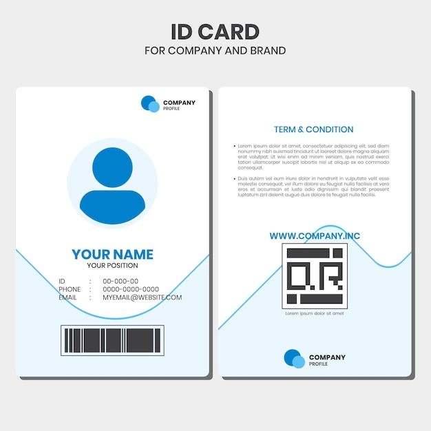 Id card design template with cool background