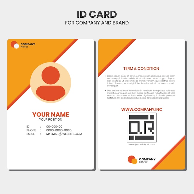 Id card design template with cool background