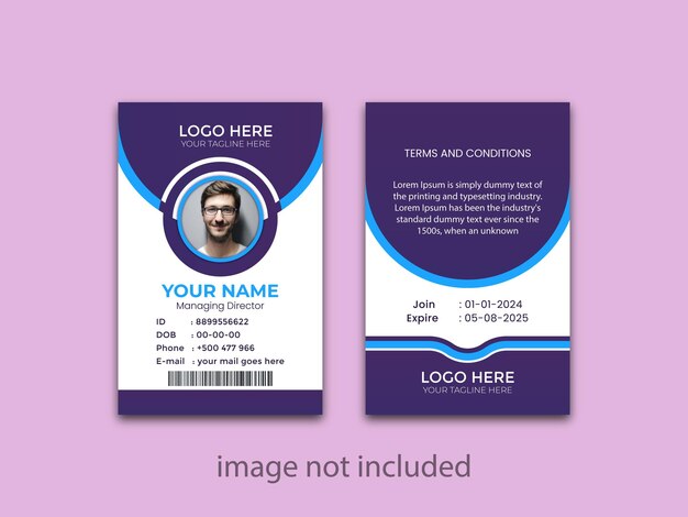 Id card design template